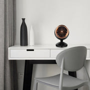 Portable Adjustable Mini USB Charging Air Convection Cycle Desktop Electric Fan Air Cooler, Support 2 Speed Control (Black Gold)