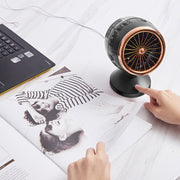 Portable Adjustable Mini USB Charging Air Convection Cycle Desktop Electric Fan Air Cooler, Support 2 Speed Control (Black Gold)