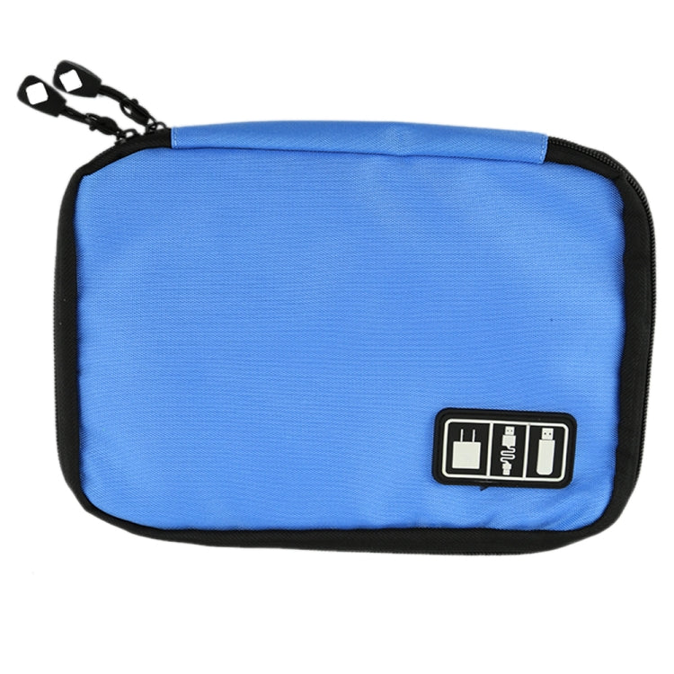 Portable Travel Organizer Storage Collection Bag Case Pouch Digital Gadget Electronic Accessories, Size: 25.7*18.5*1.2cm(Blue)