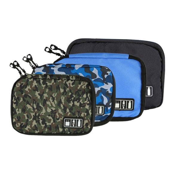 Portable Travel Organizer Storage Collection Bag Case Pouch Digital Gadget Electronic Accessories, Size: 25.7*18.5*1.2cm(Blue)