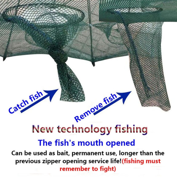 16 Holes Automatic Foldable Fishing Net Nylon Shrimp Crab Minnow Trap Fish Cast Net Fishing Tackle