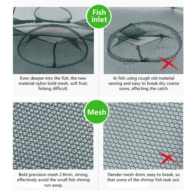 16 Holes Automatic Foldable Fishing Net Nylon Shrimp Crab Minnow Trap Fish Cast Net Fishing Tackle