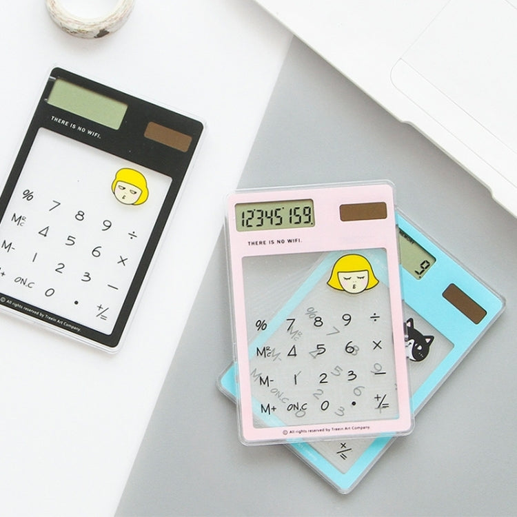 8 Digits LED Screen Calculator with Transparent Touch Pad & Solar Panel, Random Color Delivery - Calculator by PMC TechLife | Online Shopping South Africa | PMC TechLife