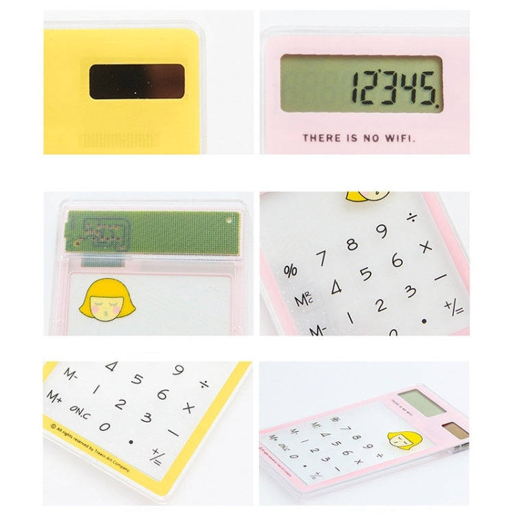 8 Digits LED Screen Calculator with Transparent Touch Pad & Solar Panel, Random Color Delivery - Calculator by PMC TechLife | Online Shopping South Africa | PMC TechLife