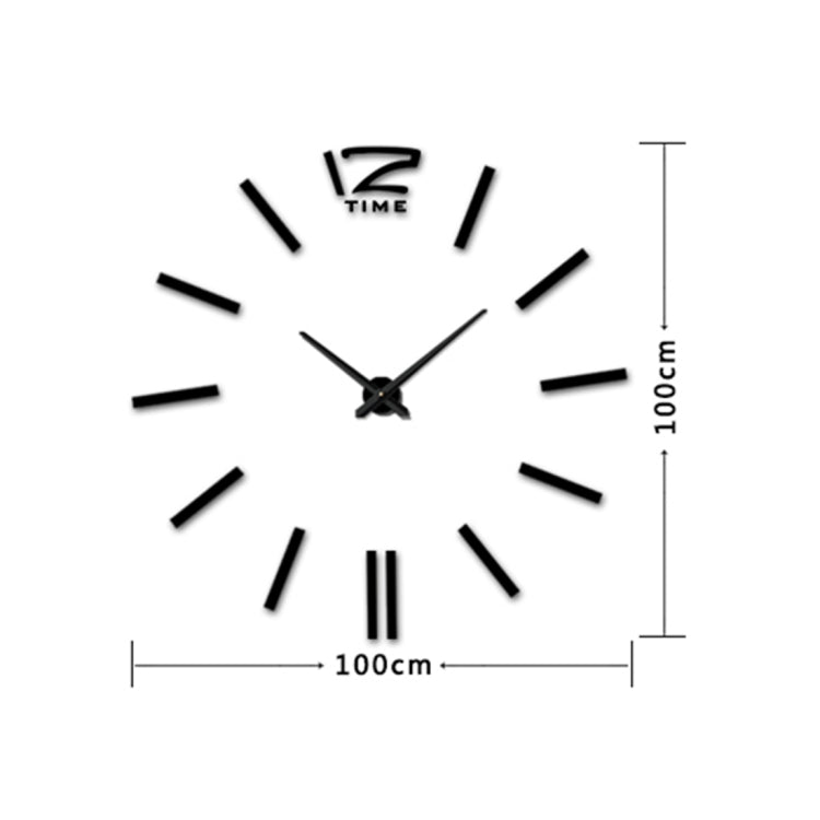 39 inch Bedroom Home Office Decoration Modern Frameless Large DIY 3D Mirror Wall Sticker Mute Clock(Black) - DIY Clocks by PMc TechLife | Online Shopping South Africa | PMc TechLife | Buy Now Pay Later Mobicred