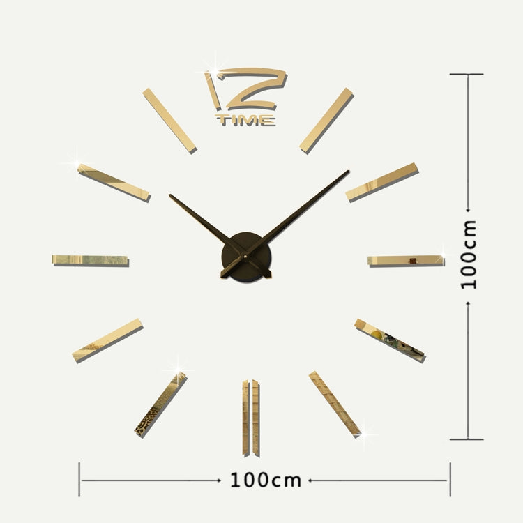 39 inch Bedroom Home Office Decoration Modern Frameless Large DIY 3D Mirror Wall Sticker Mute Clock(Gold) - DIY Clocks by PMc TechLife | Online Shopping South Africa | PMc TechLife | Buy Now Pay Later Mobicred