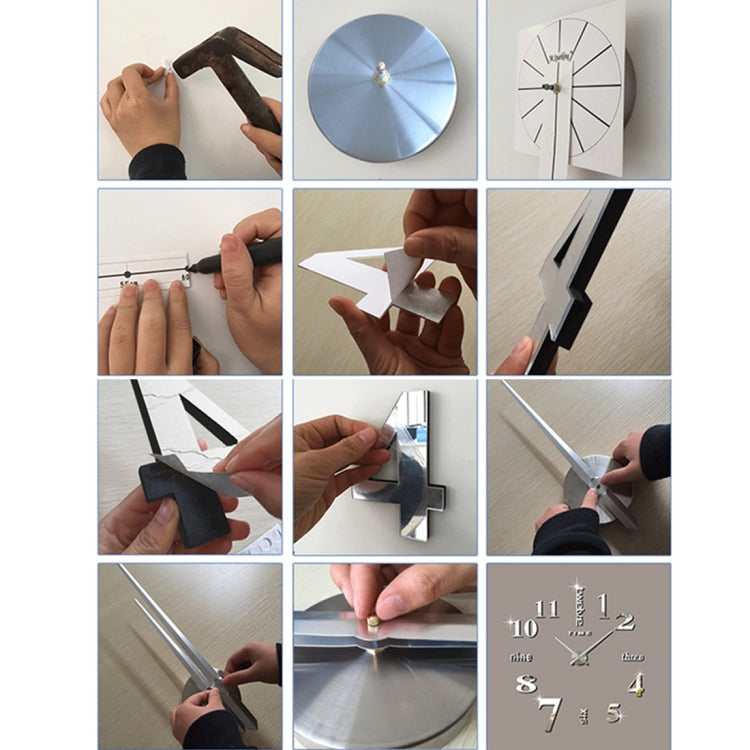 39 inch Bedroom Home Office Decoration Modern Frameless Large DIY 3D Mirror Wall Sticker Mute Clock(Silver) - DIY Clocks by PMc TechLife | Online Shopping South Africa | PMc TechLife | Buy Now Pay Later Mobicred