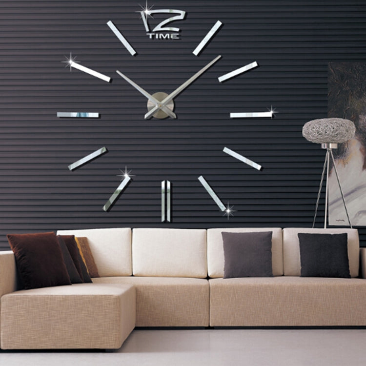 39 inch Bedroom Home Office Decoration Modern Frameless Large DIY 3D Mirror Wall Sticker Mute Clock(Silver) - DIY Clocks by PMc TechLife | Online Shopping South Africa | PMc TechLife | Buy Now Pay Later Mobicred
