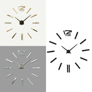 39 inch Bedroom Home Office Decoration Modern Frameless Large DIY 3D Mirror Wall Sticker Mute Clock(Gold)