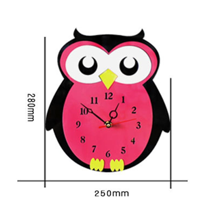 11*10 inch Children Bedroom Room Decor Battery Operated Owl Shaped Mute Non Ticking Round Wall Quartz Clock