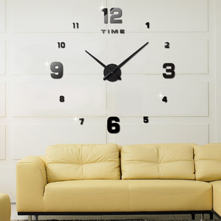 Bedroom Home Decoration Mirrored Number Frameless Large 3D DIY Wall Sticker Mute Clock, Size: 100*100cm(Black) - DIY Clocks by PMc TechLife | Online Shopping South Africa | PMc TechLife | Buy Now Pay Later Mobicred