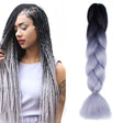 Fashion Color Gradient Individual Braid Wigs Chemical Fiber Big Braids, Length: 60cm(15Black+Silver Grey) - free shipping - PMC TechLife - Order now!