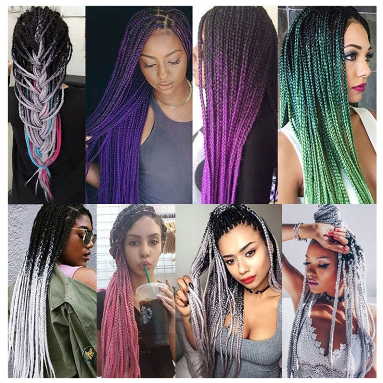 Fashion Color Gradient Individual Braid Wigs Chemical Fiber Big Braids, Length: 60cm(15Black+Silver Grey)