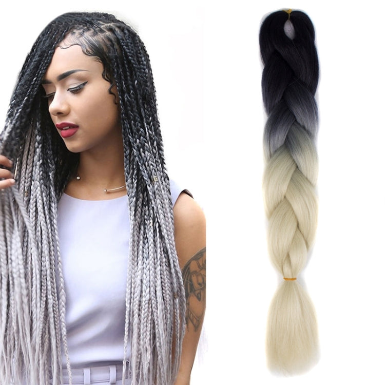 Fashion Color Gradient Individual Braid Wigs Chemical Fiber Big Braids, Length: 60cm(16Black+Beige) - free shipping - PMC TechLife - Order now!