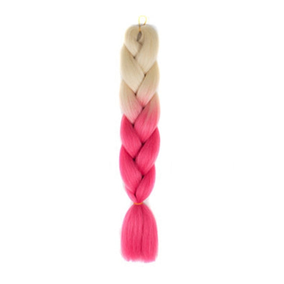 Fashion Color Gradient Individual Braid Wigs Chemical Fiber Big Braids, Length: 60cm(17Beige Peach Red)
