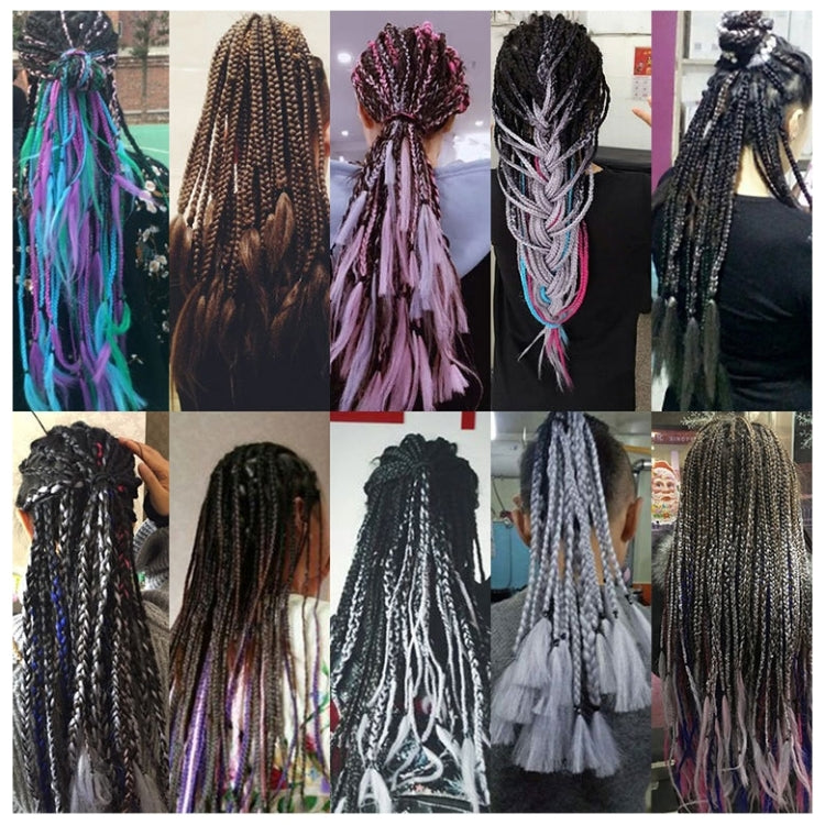 Fashion Color Gradient Individual Braid Wigs Chemical Fiber Big Braids, Length: 60cm(54Black+White)