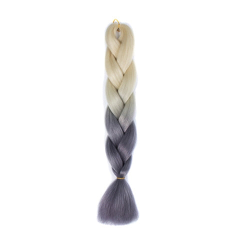 Fashion Color Gradient Individual Braid Wigs Chemical Fiber Big Braids, Length: 60cm(59Beige+Grey)