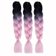 Fashion Color Gradient Individual Braid Wigs Chemical Fiber Big Braids, Random Color Delivery, Length: 60cm