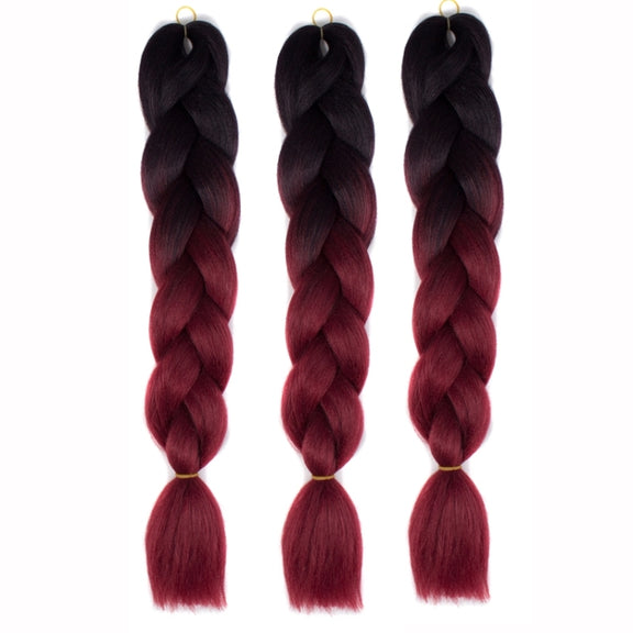 Fashion Color Gradient Individual Braid Wigs Chemical Fiber Big Braids, Random Color Delivery, Length: 60cm