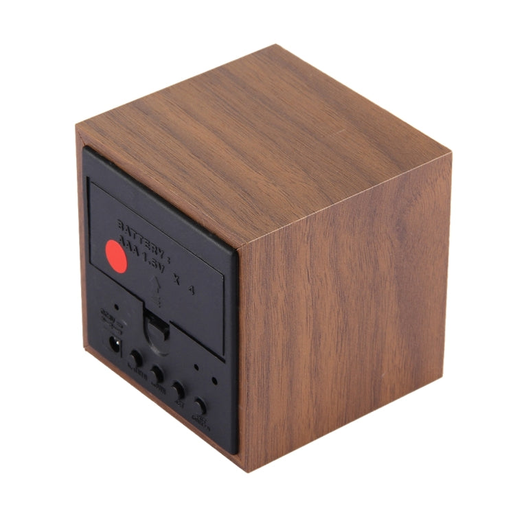 Wood Clock Desk Table LED Digital Display Alarm Clock with Time & Date & Temperature Display(Brown) - Alarm Clocks by PMc TechLife | Online Shopping South Africa | PMc TechLife | Buy Now Pay Later Mobicred