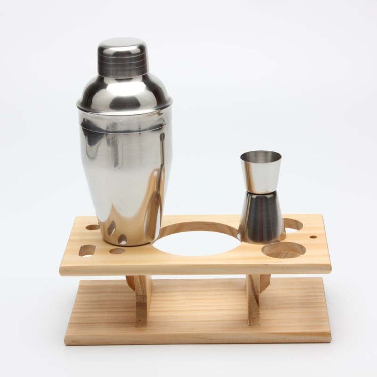 9 in 1 Stainless Steel Cocktail Shaker Tools Set with Wooden Mount, Capacity: 550ml - Bartending Tools by PMC TechLife | Online Shopping South Africa | PMC TechLife | Buy Now Pay Later Mobicred