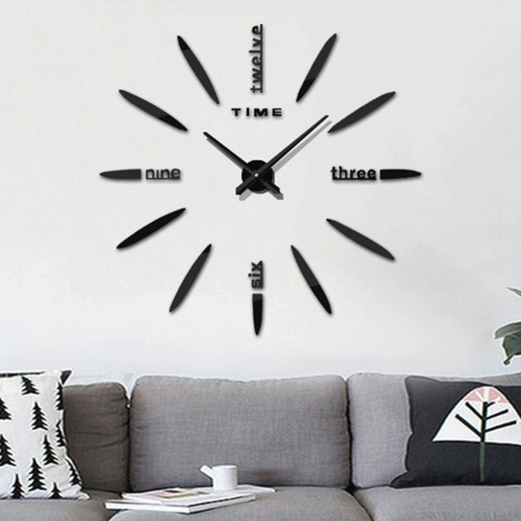 Bedroom Home Decor Large 3D Mirror DIY Wall Sticker Clock, Size: 100*100cm(Black) - DIY Clocks by PMc TechLife | Online Shopping South Africa | PMc TechLife | Buy Now Pay Later Mobicred