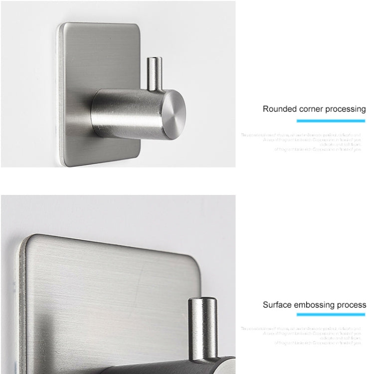Stainless Steel Cylinder Hanger Bathroom Non-perforated Storage Clothes Hook, Size:14mm (Black) - Hook by PMC TechLife | Online Shopping South Africa | PMC TechLife | Buy Now Pay Later Mobicred