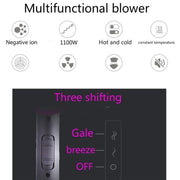 Household High-power Silent  Blow Dryer,Constant Temperature Hot and Cold Negative Ion Hair Drier, EU Plug