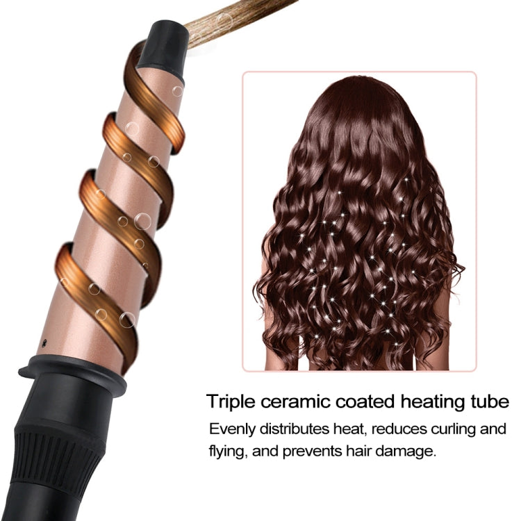 1-1.5 inch Conical Ceramic Hair Curler with Heat-resistant Gloves , UK Plug (Rose Gold) - free shipping - PMC TechLife - Order now!