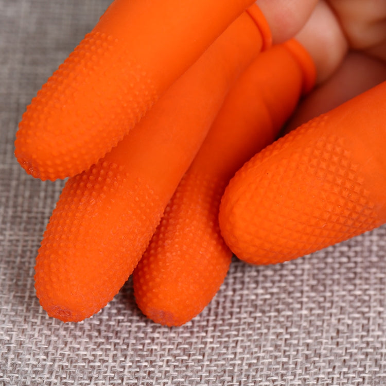 100pcs / Pack Antistatic Antislip Durable Fingertips Latex Protective Gloves, Size: M, 2.6*6.3cm(Orange) - Safety Gloves by PMC TechLife | Online Shopping South Africa | PMC TechLife | Buy Now Pay Later Mobicred