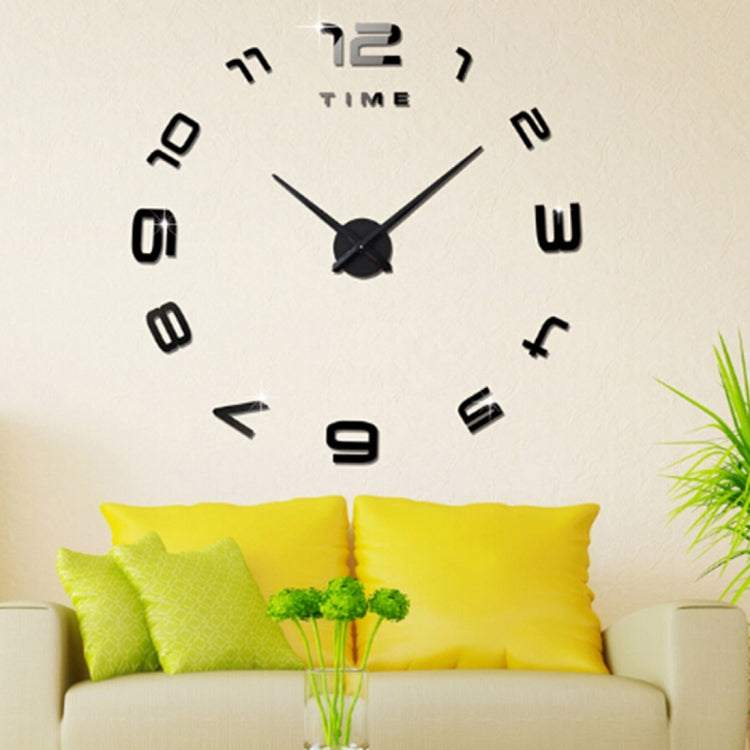 Bedroom Home Office Decoration Modern Frameless Large Number DIY 3D Mirror Wall Sticker Quiet Clock, Size: 100*100cm(Black) - free shipping - PMc TechLife - Order now!