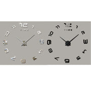 Bedroom Home Office Decoration Modern Frameless Large Number DIY 3D Mirror Wall Sticker Quiet Clock, Size: 100*100cm(Black)