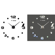 Bedroom Home Office Decoration Frameless Large Size DIY 3D Mirror Surface Wall Stickers Quiet Clock, Size: 100*100cm(Black)