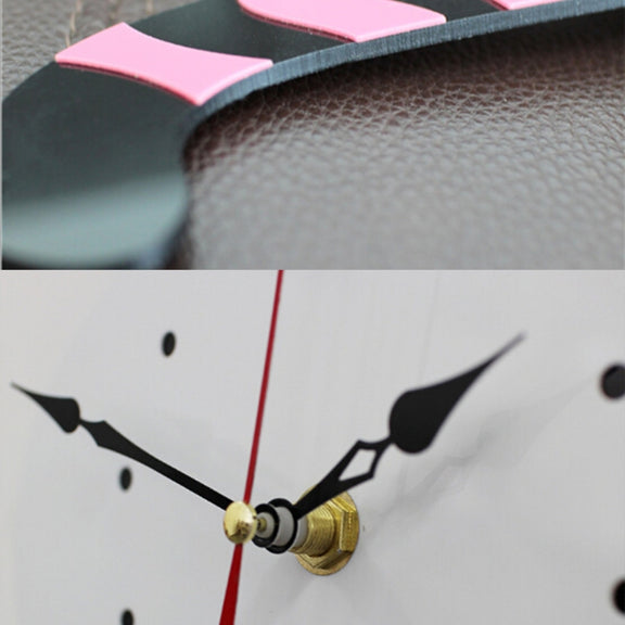42x18cm Home Office Bedroom Decoration Battery Operated Cat Shaped Wall Clock with Swinging Tails(White)
