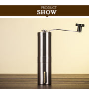 Portable Conical Burr Mill Manual Stainless Steel Hand Crank Coffee Bean Grinder, Capacity: 40g