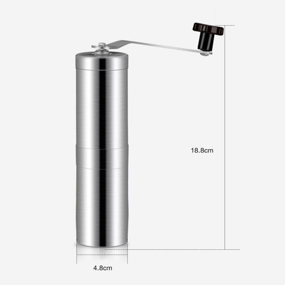 Portable Conical Burr Mill Manual Stainless Steel Hand Crank Coffee Bean Grinder, Capacity: 40g