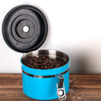 1200ml Stainless Steel Sealed Food Coffee Grounds Bean Storage Container with Built-in CO2 Gas Vent Valve & Calendar (Blue) - Coffee Tools by PMC TechLife | Online Shopping South Africa | PMC TechLife | Buy Now Pay Later Mobicred