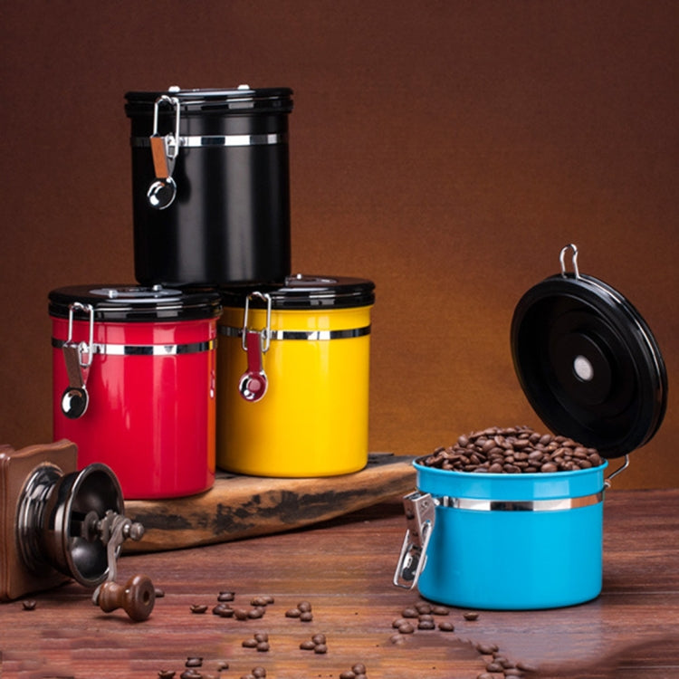 1200ml Stainless Steel Sealed Food Coffee Grounds Bean Storage Container with Built-in CO2 Gas Vent Valve & Calendar (Red) - Coffee Tools by PMC TechLife | Online Shopping South Africa | PMC TechLife | Buy Now Pay Later Mobicred