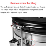 1200ml Stainless Steel Sealed Food Coffee Grounds Bean Storage Container with Built-in CO2 Gas Vent Valve & Calendar (Red)
