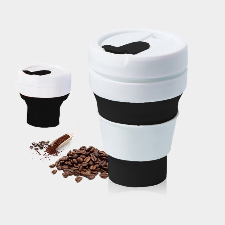 350ml Outdoor Pocket-Sized Coffee Tea Collapsible Travel Mug Silicone Cup with Lid(Black) - free shipping - PMC TechLife - Order now!
