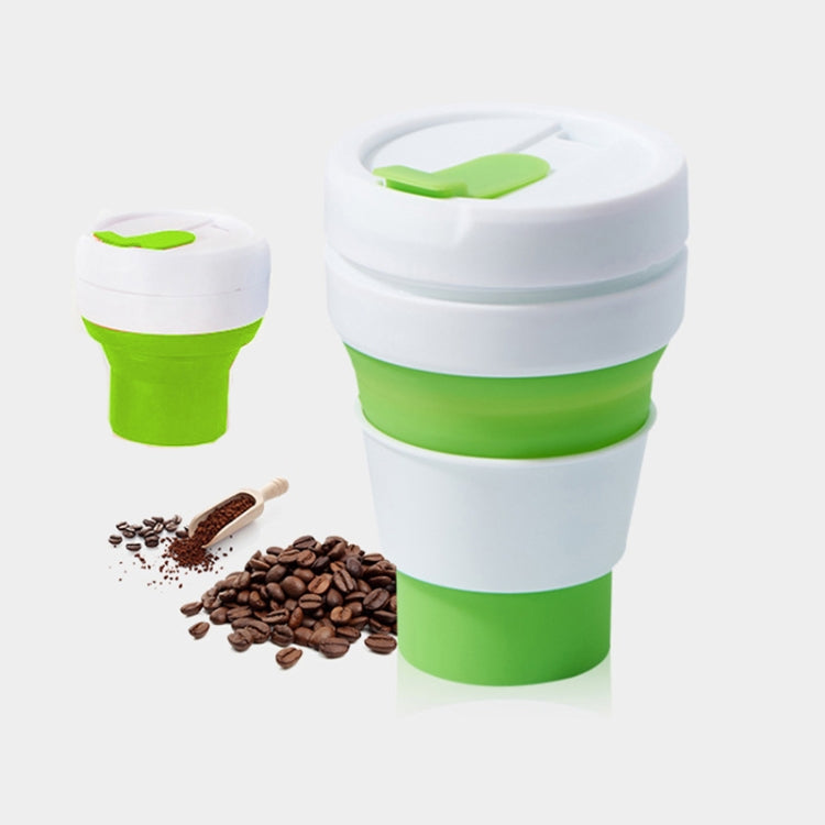 350ml Outdoor Pocket-Sized Coffee Tea Collapsible Travel Mug Silicone Cup with Lid (Green) - free shipping - PMC TechLife - Order now!