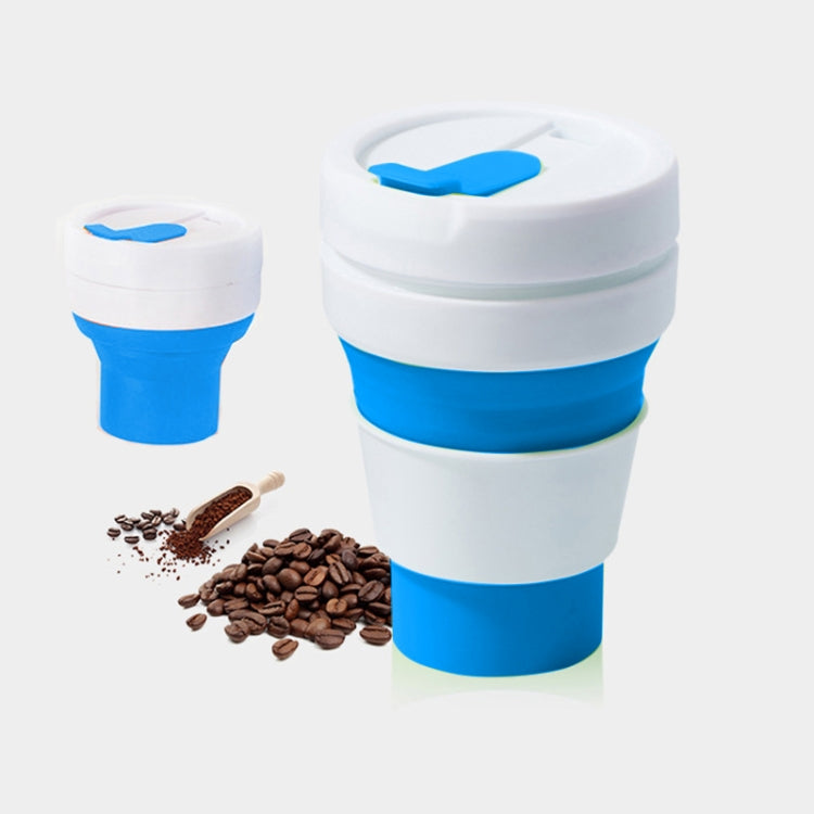 350ml Outdoor Pocket-Sized Coffee Tea Collapsible Travel Mug Silicone Cup with Lid (Blue) - free shipping - PMC TechLife - Order now!