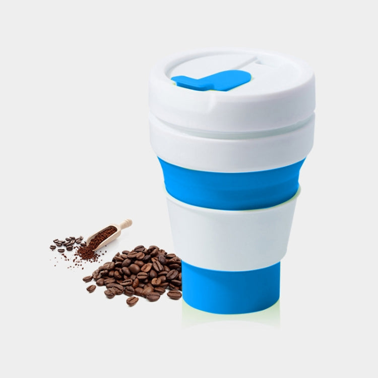 350ml Outdoor Pocket-Sized Coffee Tea Collapsible Travel Mug Silicone Cup with Lid (Blue) - free shipping - PMC TechLife - Order now!