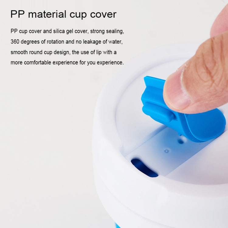 350ml Outdoor Pocket-Sized Coffee Tea Collapsible Travel Mug Silicone Cup with Lid (Blue) - free shipping - PMC TechLife - Order now!