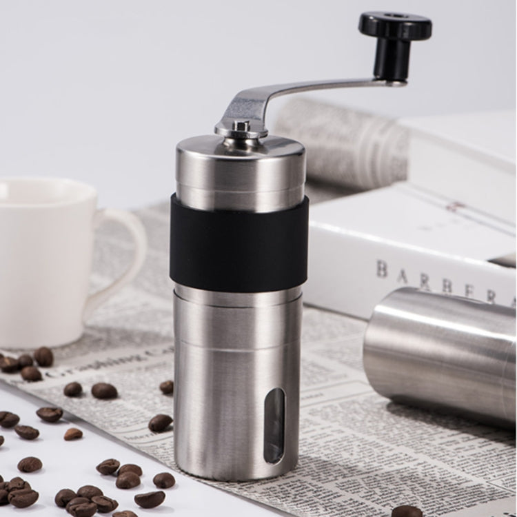 Portable Conical Burr Mill Manual Stainless Steel Hand Crank Coffee Bean Grinder with Silicone Ring, Capacity: 40g - Coffee Tools by PMC TechLife | Online Shopping South Africa | PMC TechLife | Buy Now Pay Later Mobicred