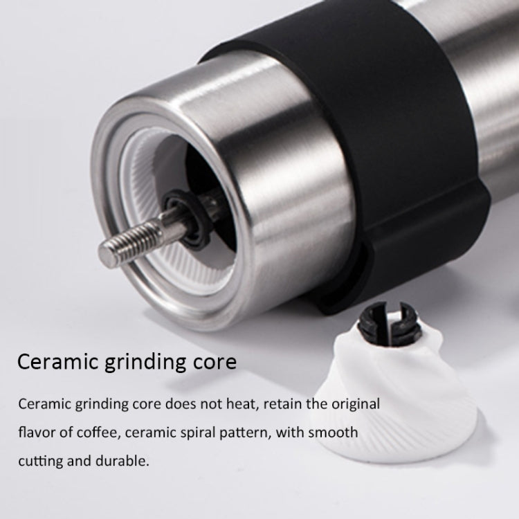 Portable Conical Burr Mill Manual Stainless Steel Hand Crank Coffee Bean Grinder with Silicone Ring, Capacity: 40g - Coffee Tools by PMC TechLife | Online Shopping South Africa | PMC TechLife | Buy Now Pay Later Mobicred