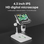 50X-1000X 1080P Portable Electronic Digital Desktop Microscope with LED Light (White)