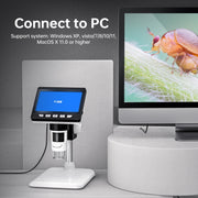 50X-1000X 1080P Portable Electronic Digital Desktop Microscope with LED Light (White)