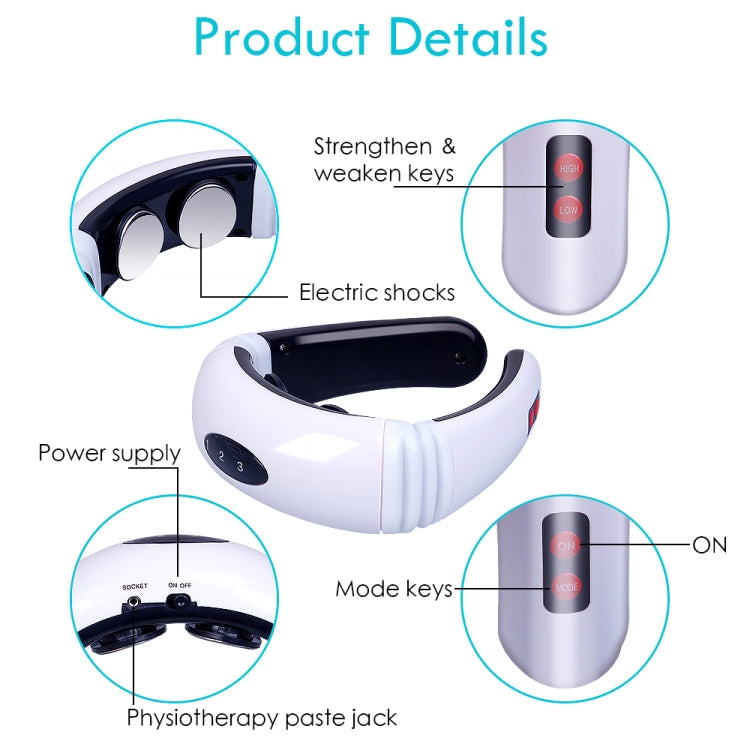 Household Electric Pulse Shock Neck Massager Intelligent Body Massager, Battery Powered (Not Include Battery)