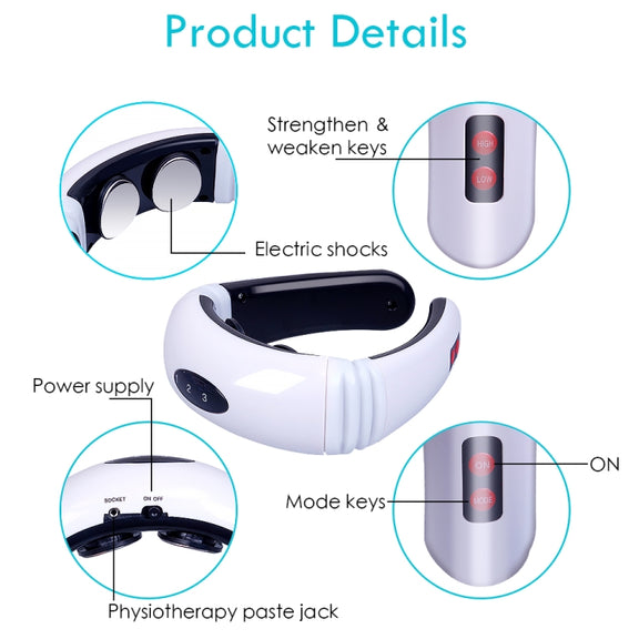 Household Electric Pulse Shock Neck Massager Intelligent Body Massager, Plug-in